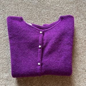Sezane Gaspard Cardigan. Purple. XS.